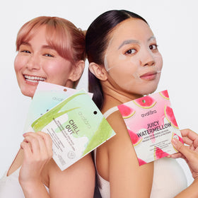 Avatara All-Stars aloe mask close-up to soothe sensitive skin naturally.