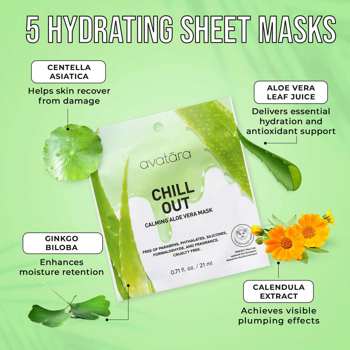 Avatara Aloe Vera soothing mask calms redness and sensitive skin