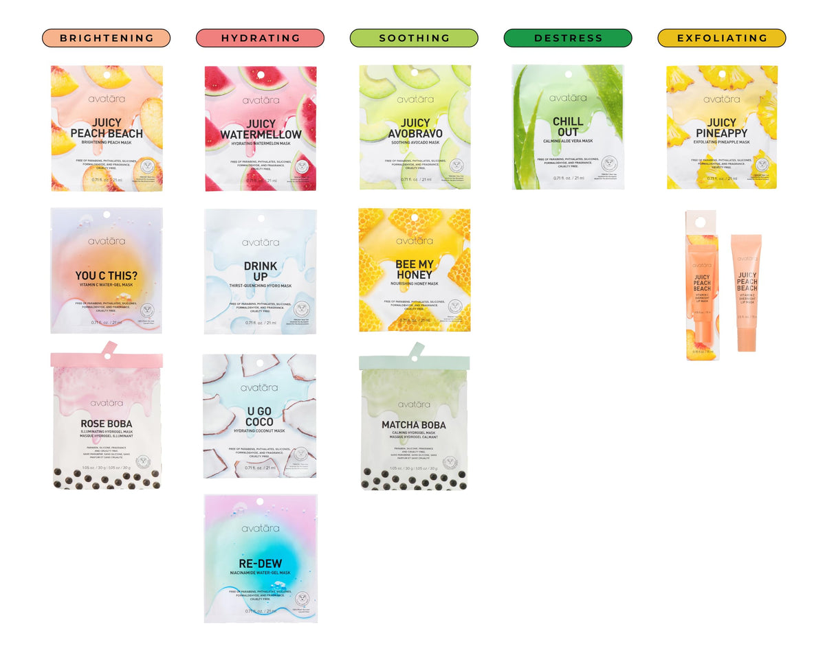 Avatara Drink Up open pack with glow-ready sheets invites a 15-minute ritual.