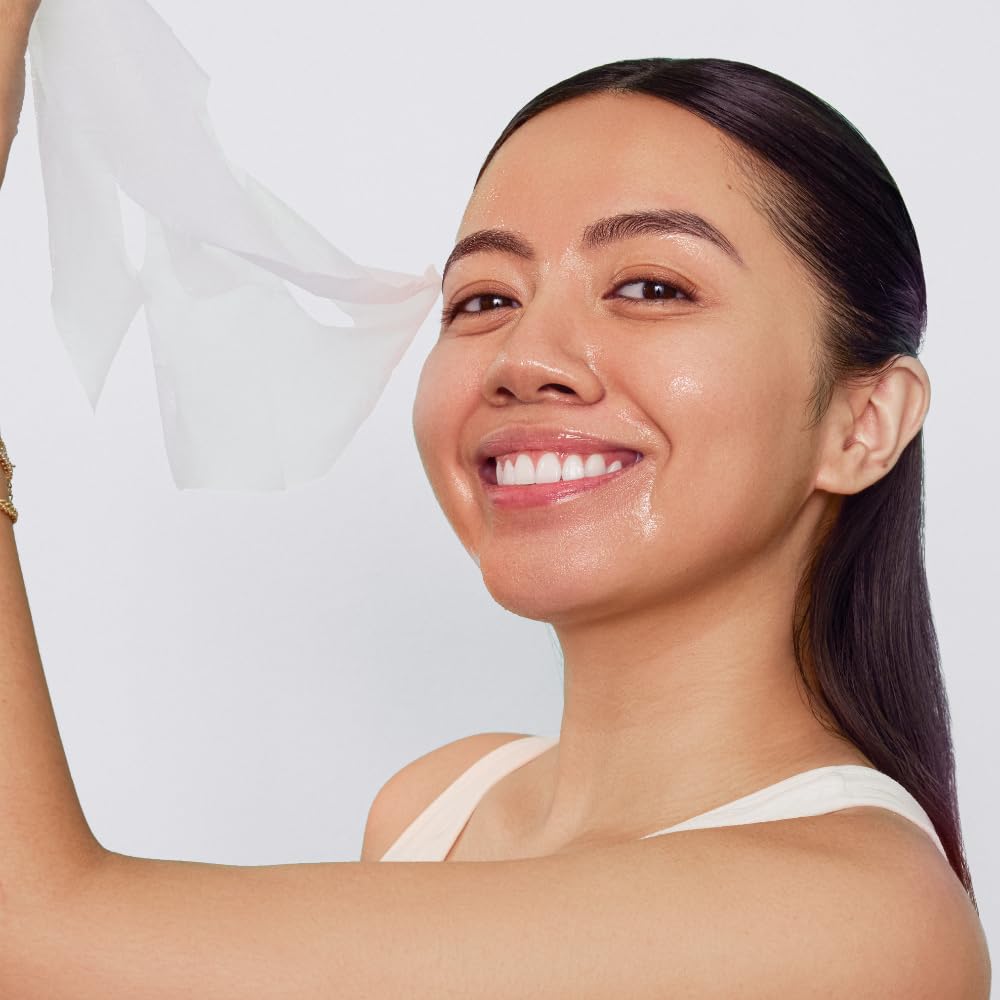 Avatara Drink Up sheet mask being applied for quick nourishing comfort.