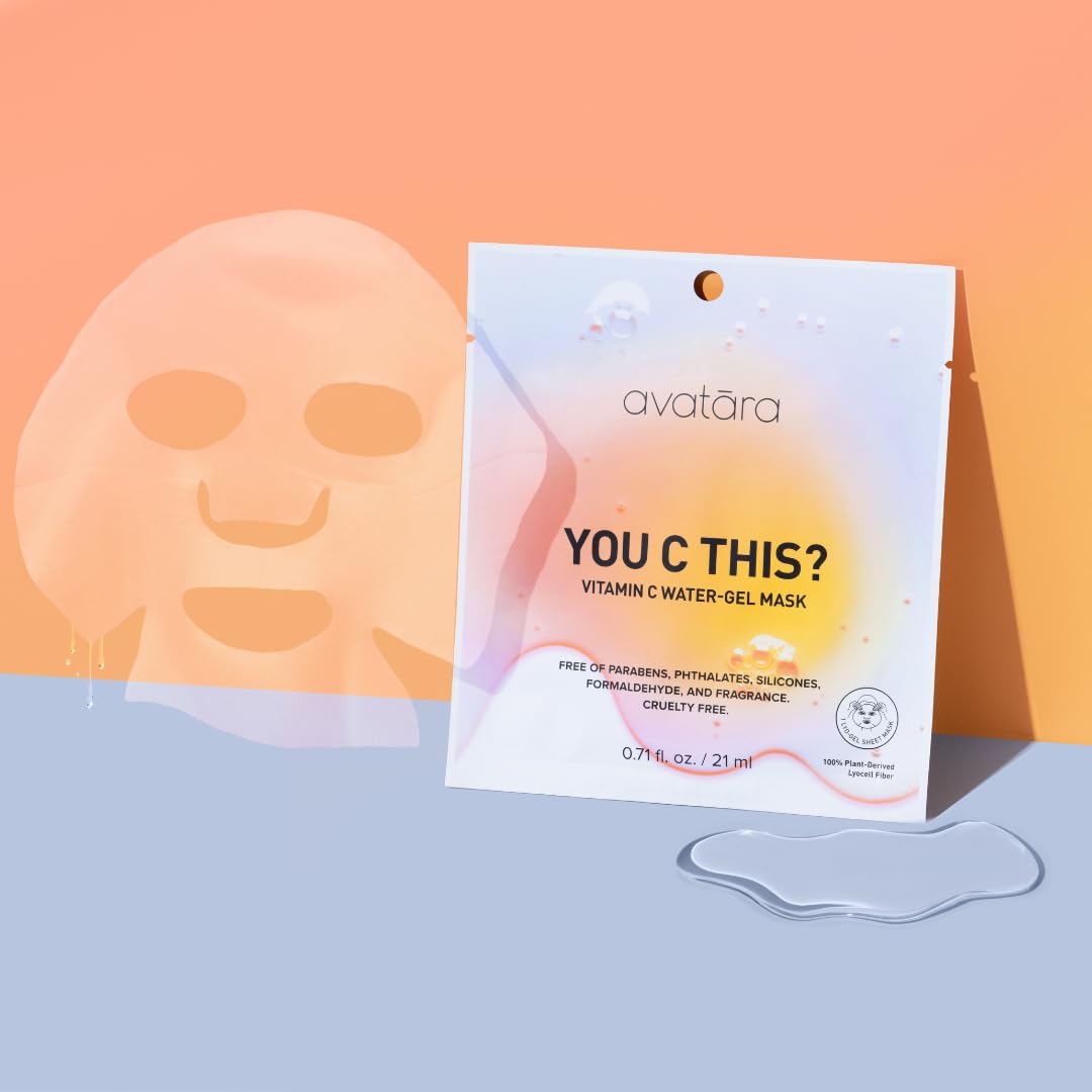 Avatara Lyocell fiber technology mask illustrating gel-like sheet texture.