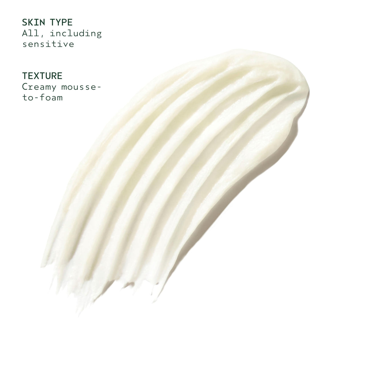 Cream-to-foam transformation demonstrated during cleansing with Aveda mousse