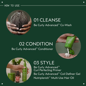 Aveda Be Curly Advanced Conditioner silicone-free packaging communicates clean beauty.