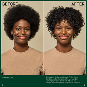 Aveda Be Curly Advanced Conditioner on wet hair adds slip to aid detangling.