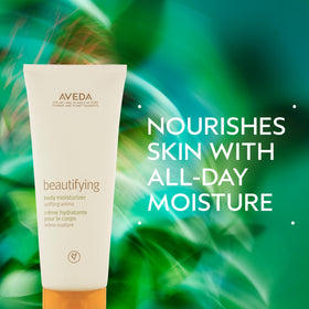 Aveda Beautifying Body Lotion close-up of luxurious cream texture.