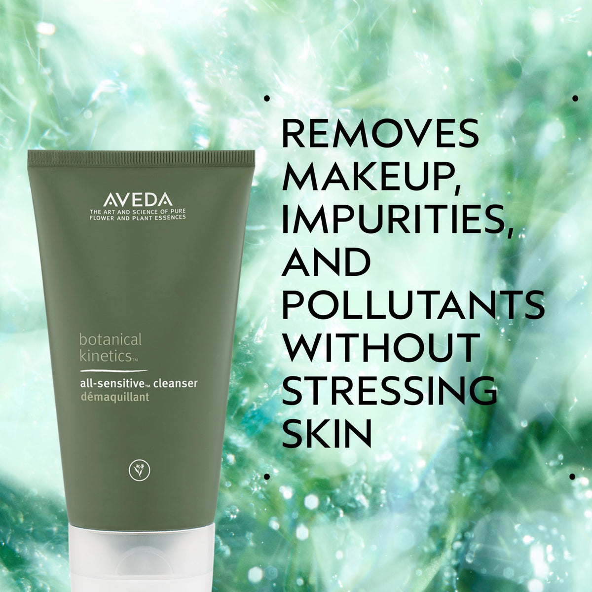 Aveda All-Sensitive Cleanser texture swatch showing creamy lather for sensitive skin