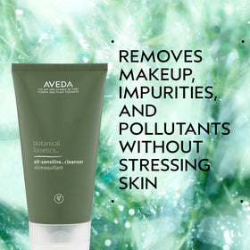 Aveda All-Sensitive Cleanser texture swatch showing creamy lather for sensitive skin