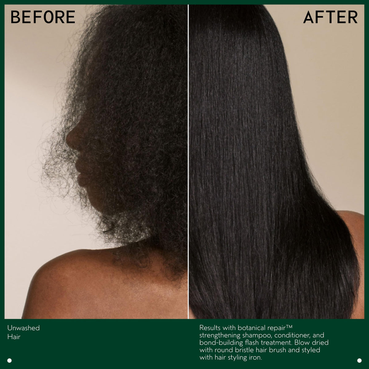 Aveda Botanical Repair hair shows glossy shine after treatment
