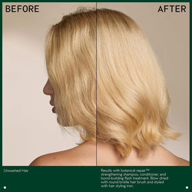 Aveda Botanical Repair lamellar veil forming on hair for lightweight shine
