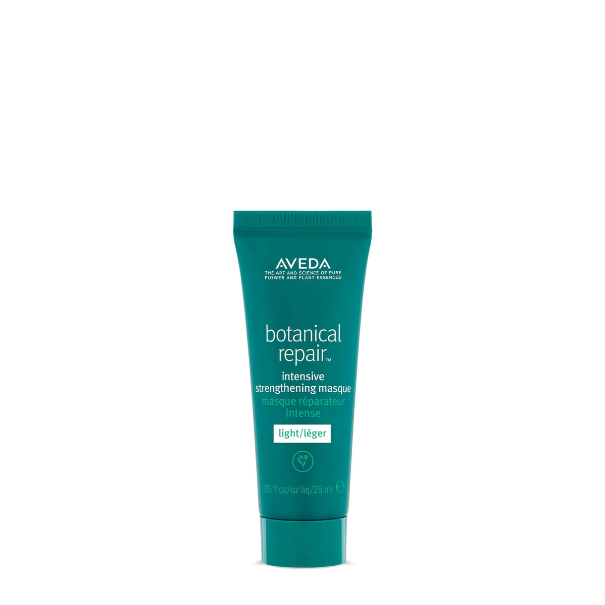 Aveda Botanical Repair Intensive Strengthening Masque Light bottle close-up showing weightless conditioning.