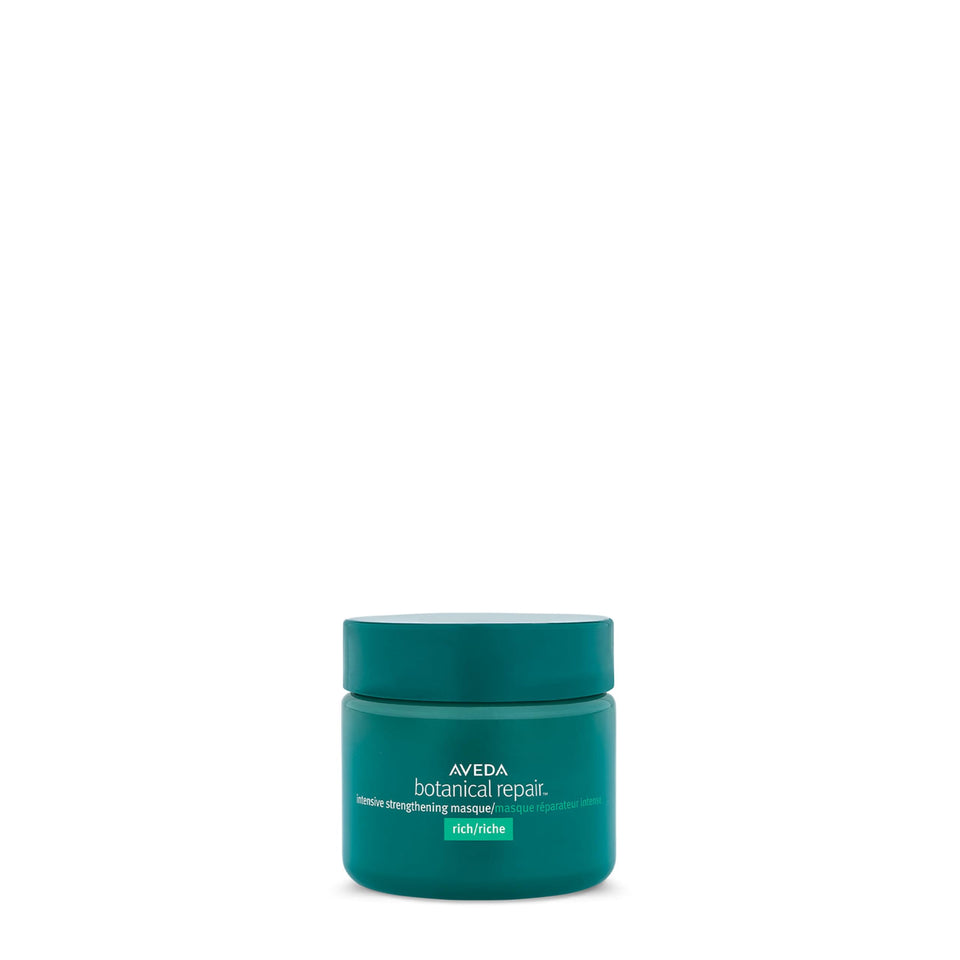 Aveda Botanical Repair Intensive Strengthening Masque Rich bottle pour for deep conditioning.
