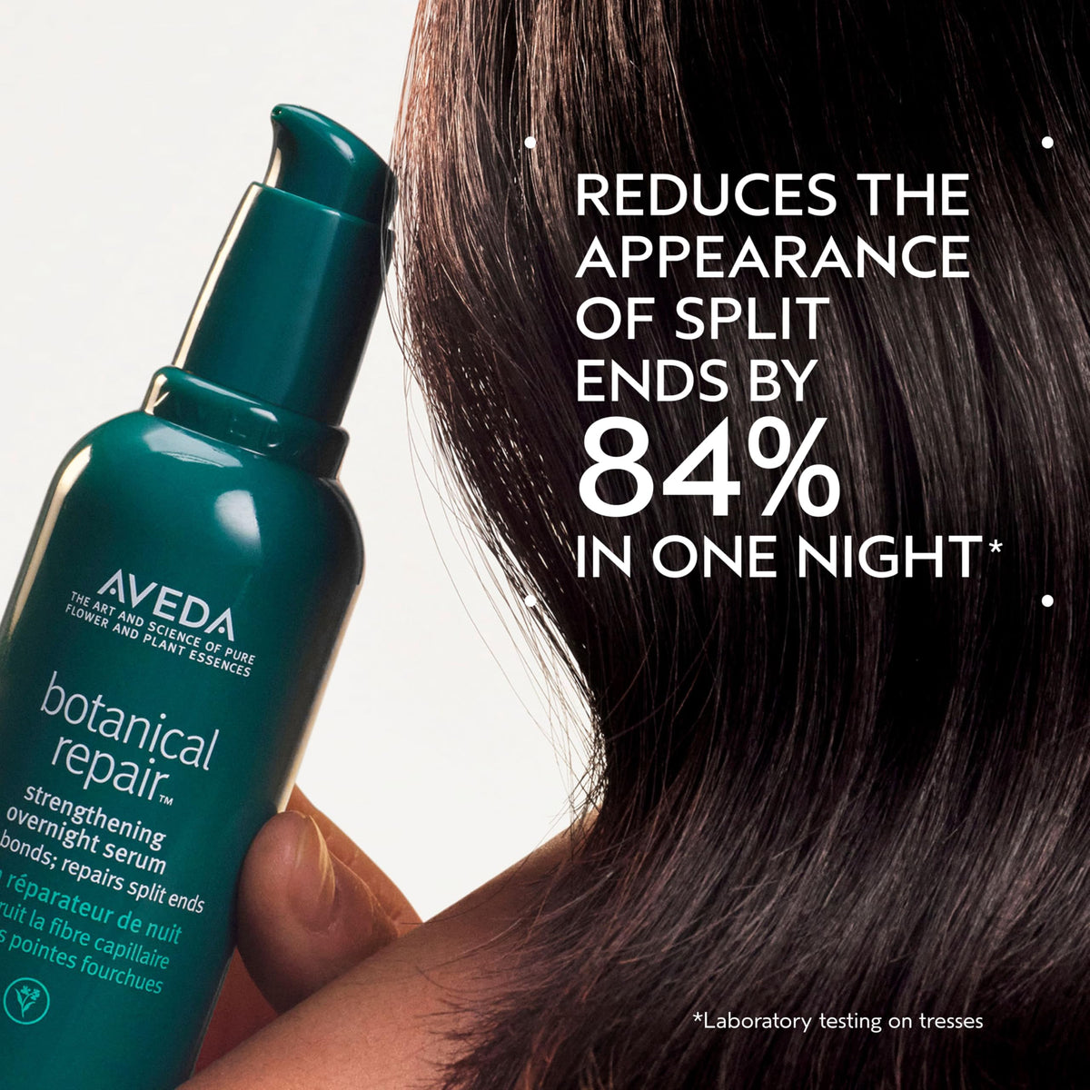 Aveda Botanical Repair overnight serum application demonstrated for nighttime use