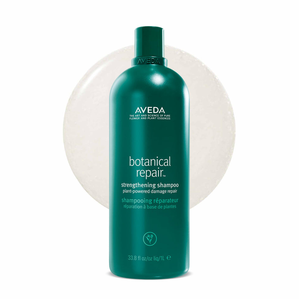 Aveda Botanical Repair Strengthening Shampoo bottle, silicone-free formula for stronger, nourished hair.