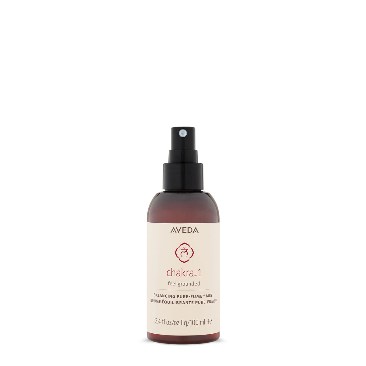 Aveda Chakra 1 Pure-Fume Mist bottle pour for grounding energy.