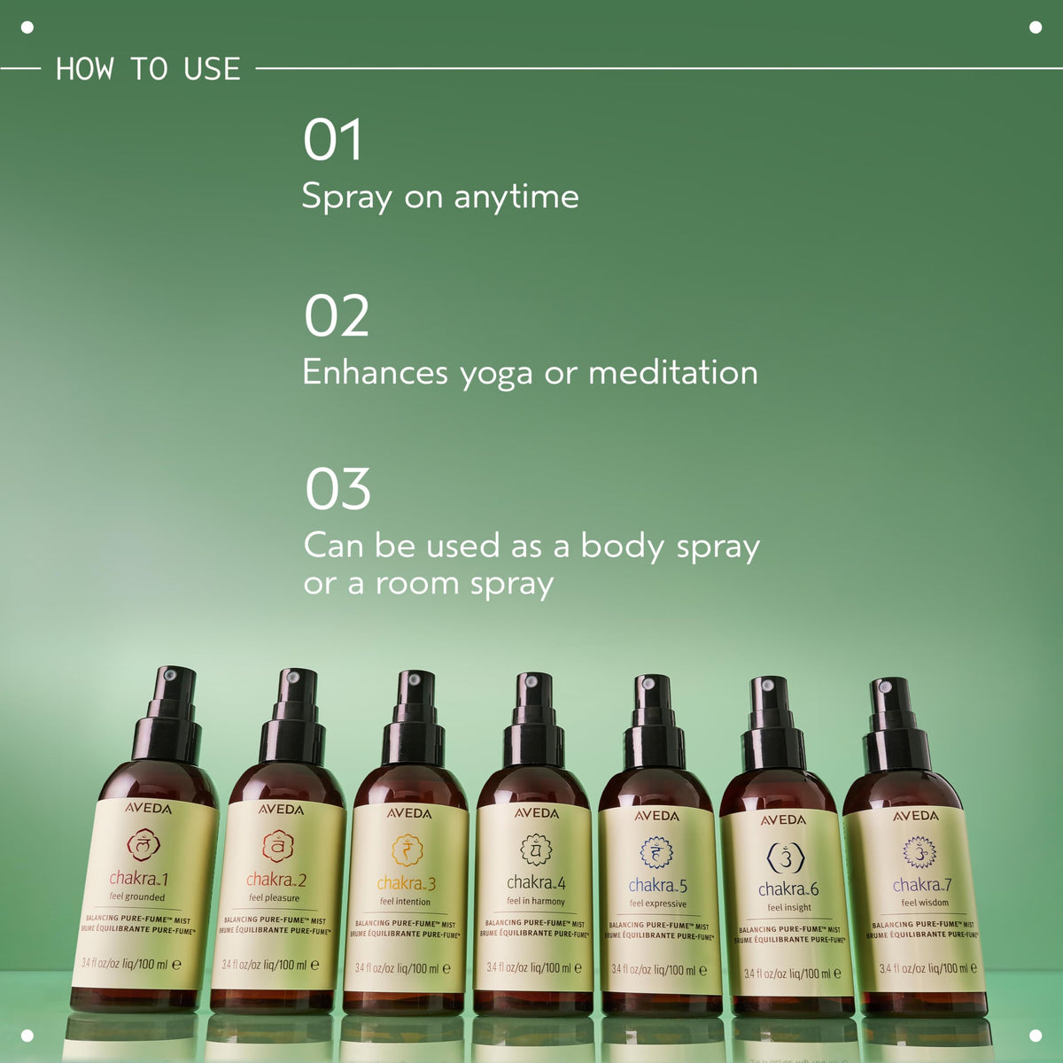 Aveda Chakra 1 mist shown with a diffuser to create room calm.
