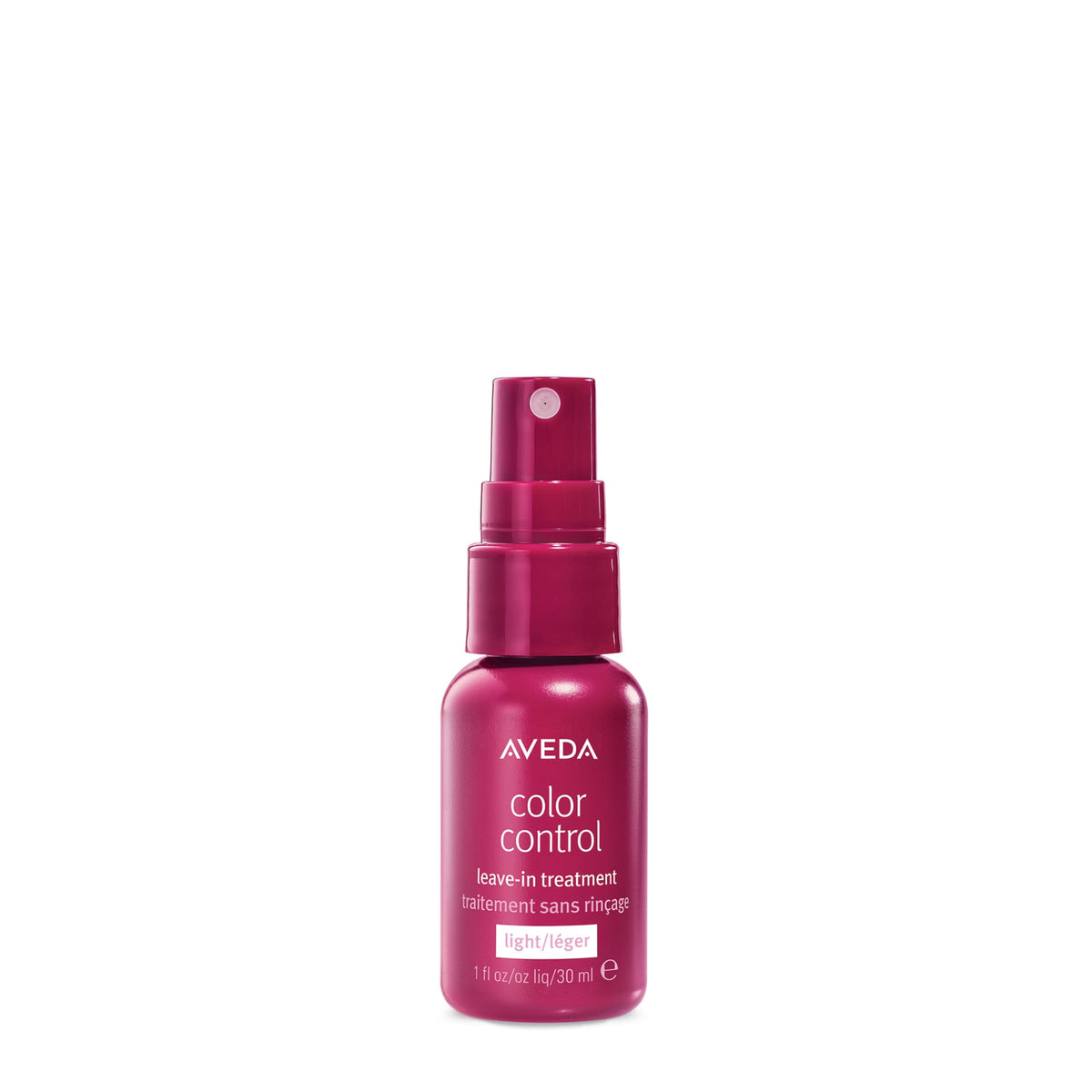 Aveda Color Control Leave-In Light bottle front promotes long-lasting color protection up to 12 weeks.