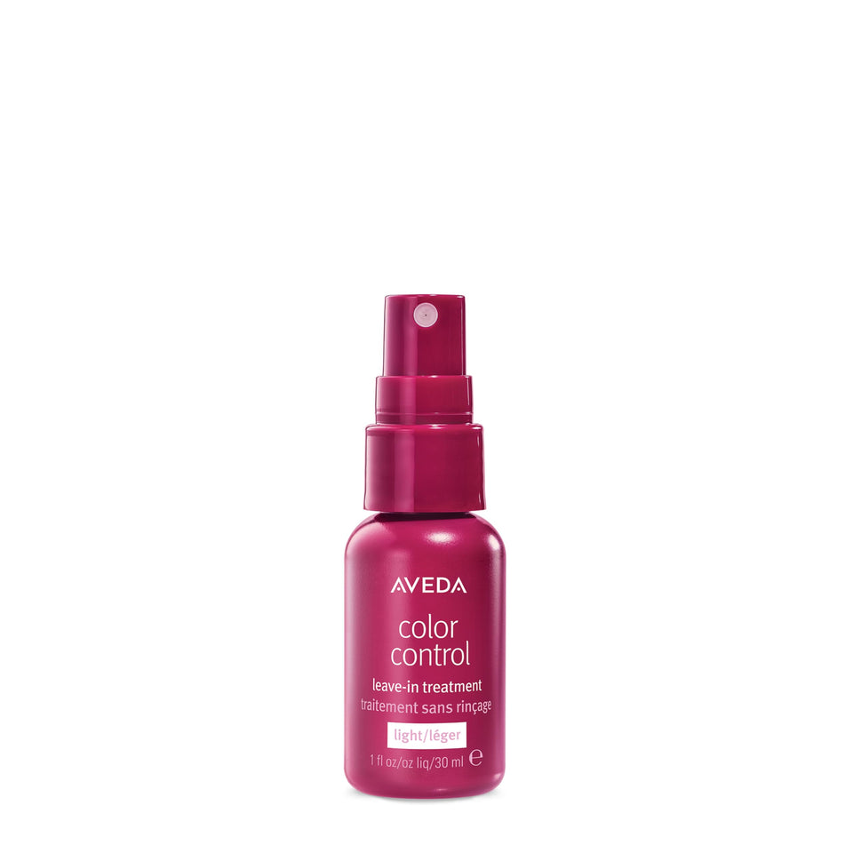 Aveda Color Control Leave-In Light bottle front promotes long-lasting color protection up to 12 weeks.