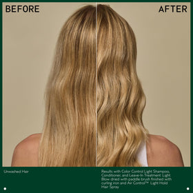 Aveda Color Control Leave-In Light creamy texture on hair.