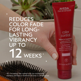 Aveda Color Control Rich applied to damp hair helps detangle and protect color.