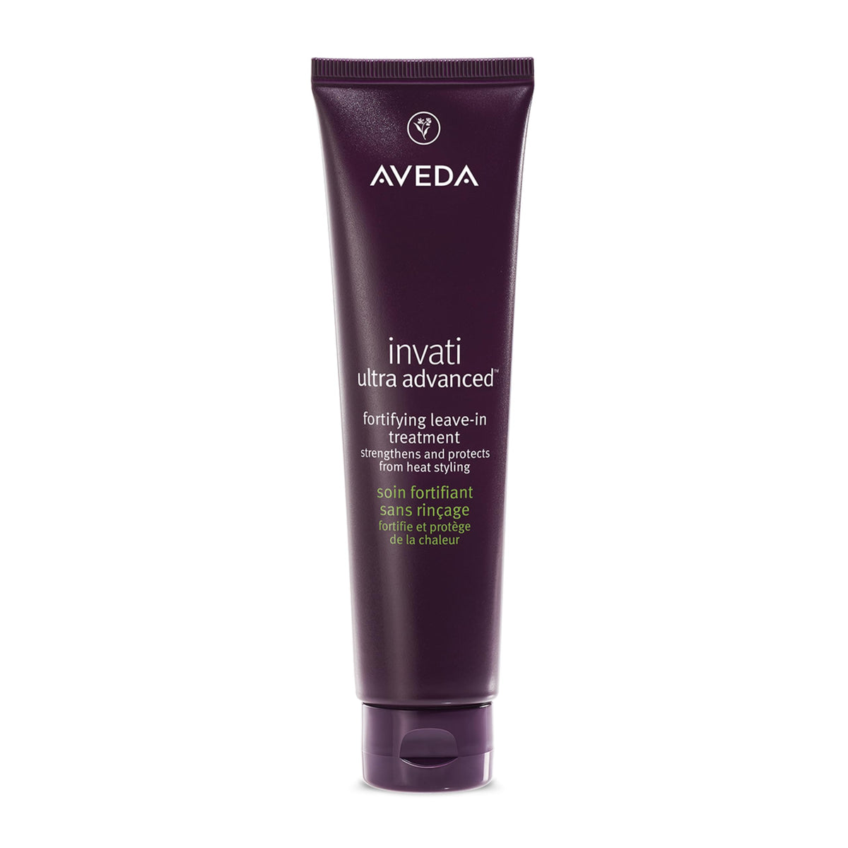 Aveda Invati Ultra Advanced Leave-In bottle close-up; strengthens thinning hair from root to tip.