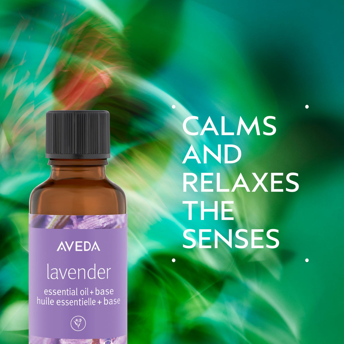 Aveda Lavender oil in a bath scene offering spa like relaxation