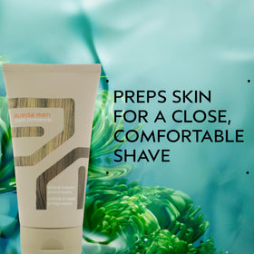 Aveda Men Pure-Formance Shave Cream rich foam provides comfortable glide.