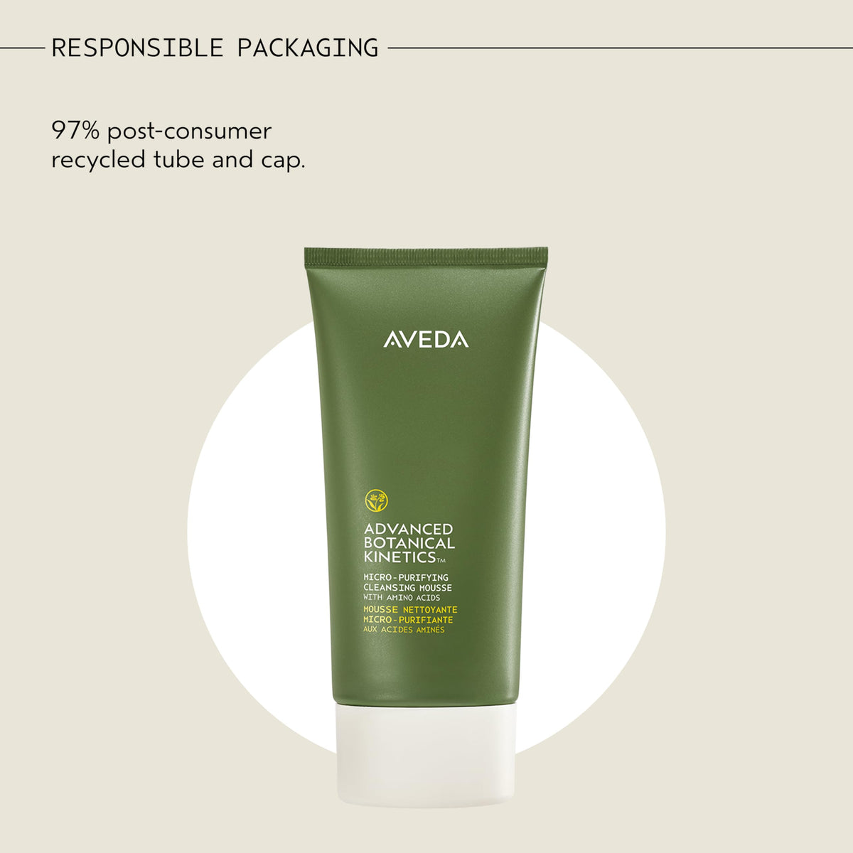 Aveda mousse aroma of citrus-herbal notes during use