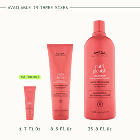 Aveda Nutriplenish Deep Moisture display on shelf showing premium vegan moisture care.