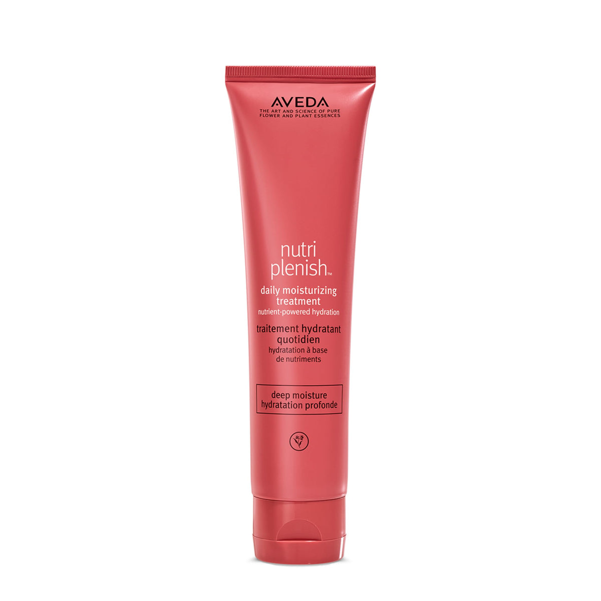 Aveda Nutriplenish bottle delivers rich hydration for dry hair.