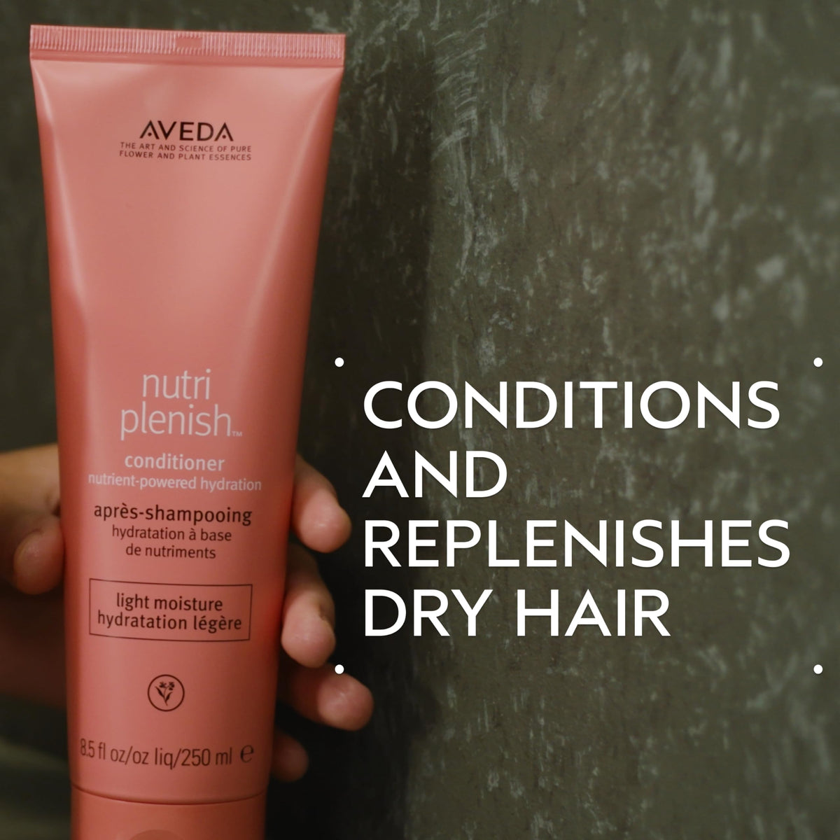 Aveda Nutriplenish coconut oil illustration signals deep moisture
