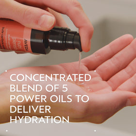 Aveda Nutriplenish bottle with pump for easy application and styling control.