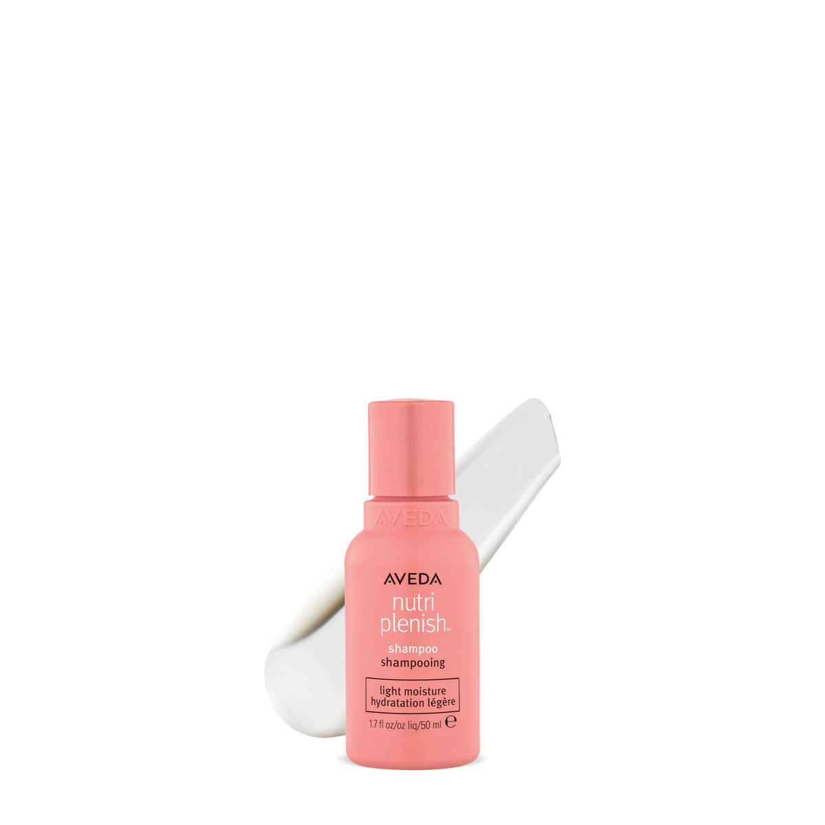 Aveda Nutriplenish Shampoo Light Moisture bottle featuring pomegranate oil for gentle hydration of dry hair