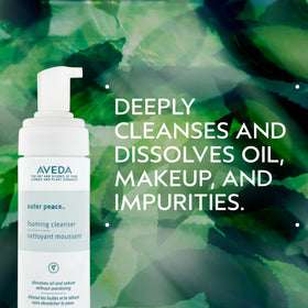 Aveda Outer Peace foaming cleanser pump for lightweight, thorough cleansing