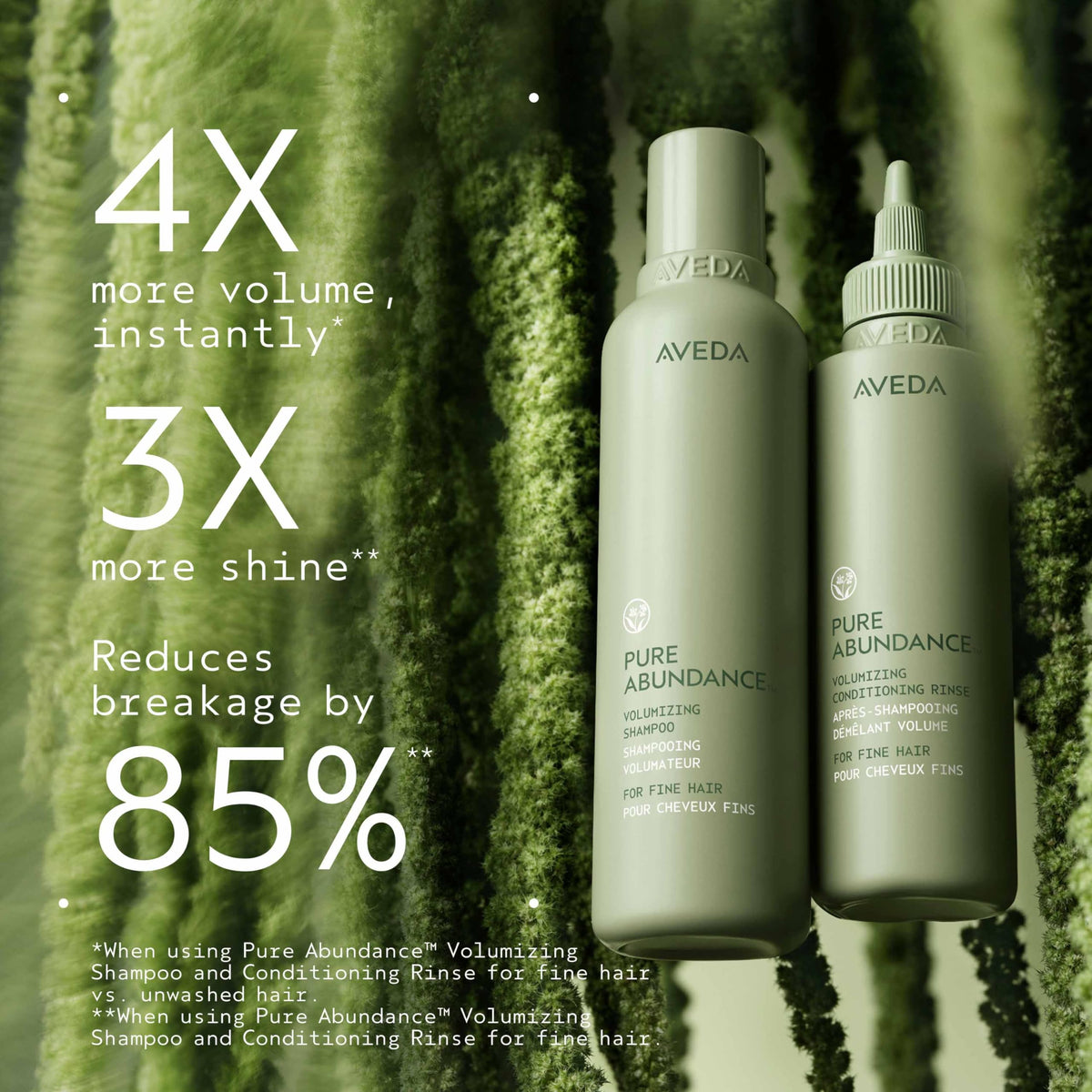Aveda Pure Abundance Shampoo lather forming in hands for volume