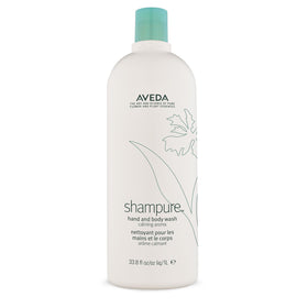 Aveda Shampure hand & body wash bottle with lavender aroma promotes daily calm for skin.