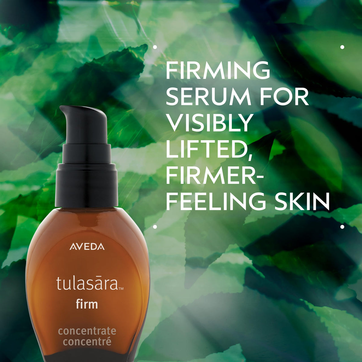 Aveda Tulasara Firm Concentrate pump-dispense for easy AM/PM use