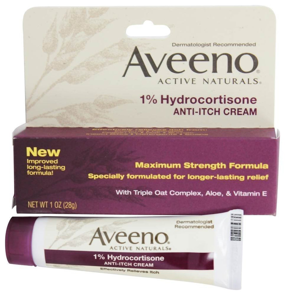 Aveeno Anti-Itch Cream six-pack with 1oz tubes soothing irritated skin.