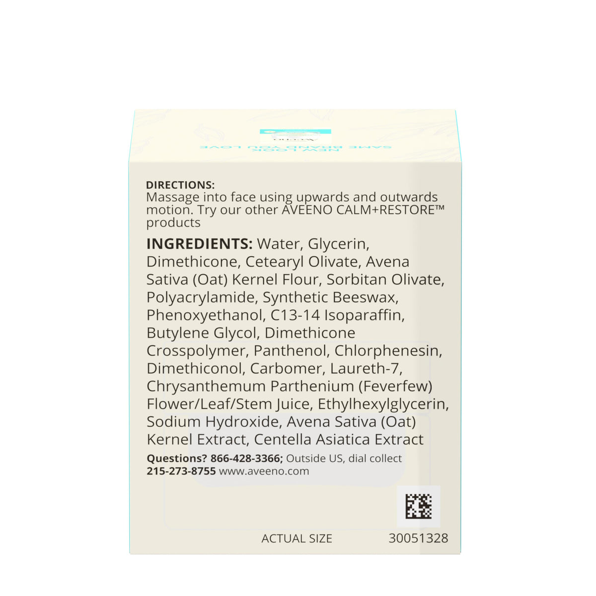 Aveeno Calm + Restore Oat Gel dermatologist-tested badge reinforces suitability for sensitive skin.
