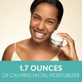 Fragrance-free Aveeno Calm+Restore label emphasizing clean ingredients.