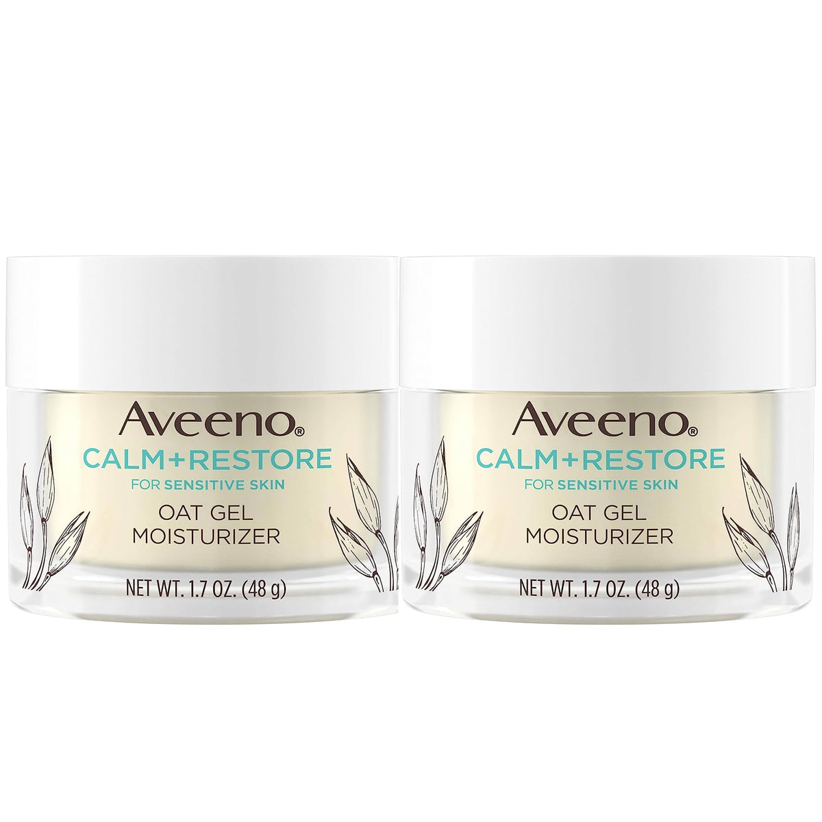 Aveeno Calm + Restore oat gel moisturizer 2-pack soothing sensitive skin