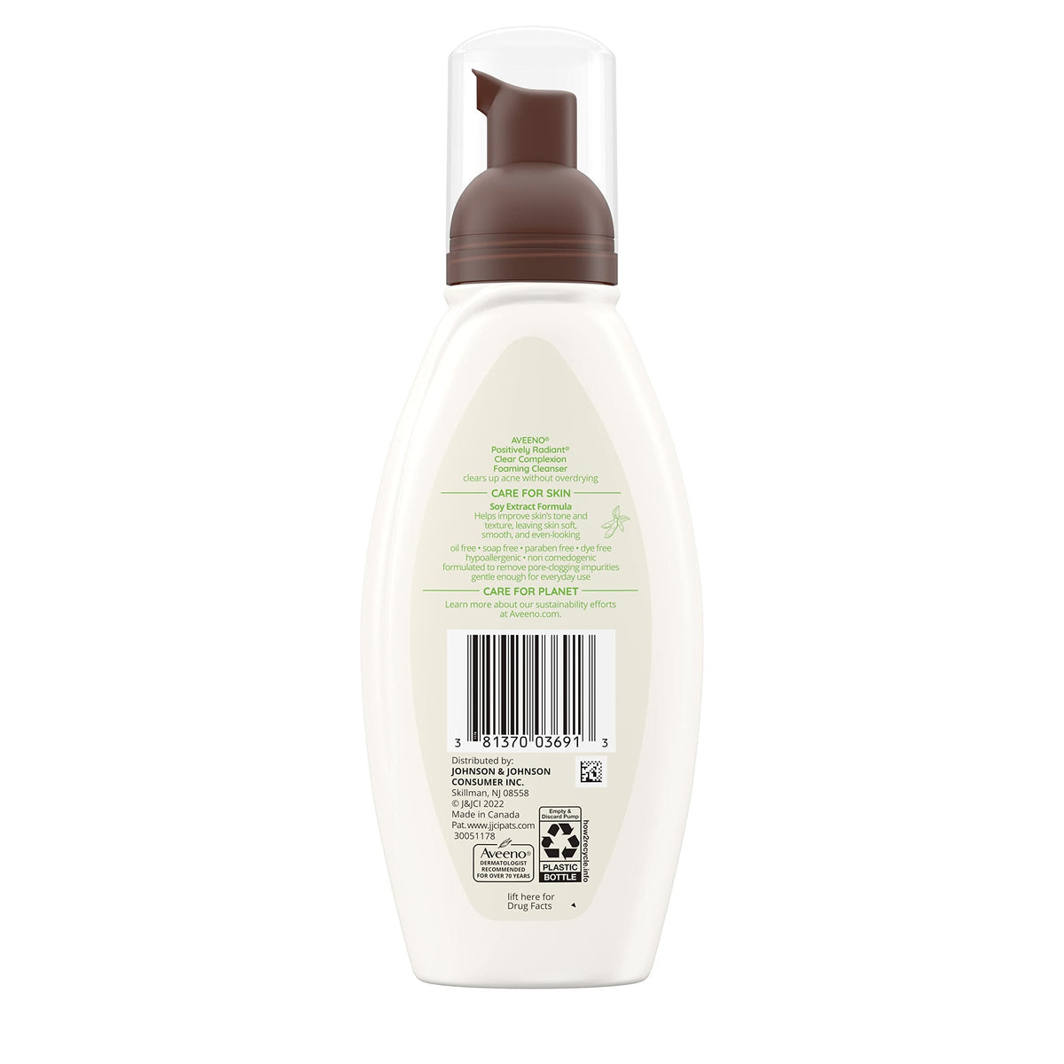 Aveeno Clear Complexion post-cleanse result shows soft, even-looking skin.