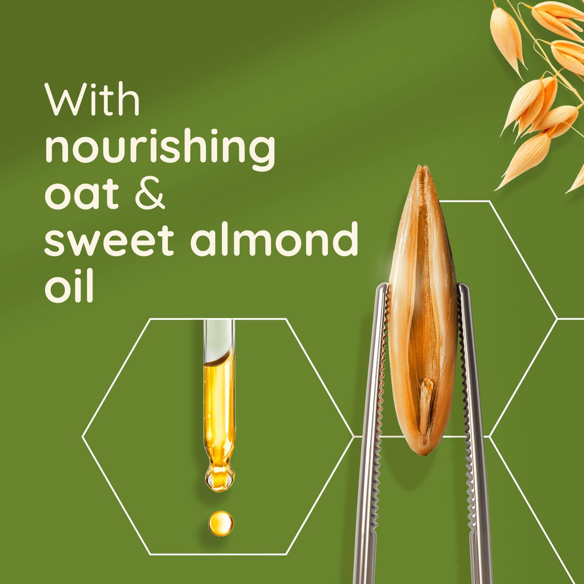Aveeno Creamy Moist Oil pump shows easy application and quick absorption