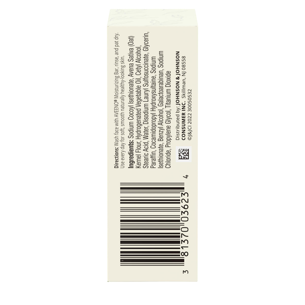 Aveeno daily facial cleansing bar near bathroom mirror.