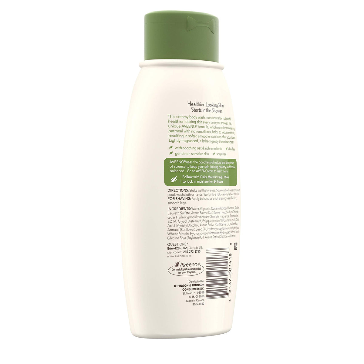 Aveeno on bathroom shelf suggesting daily skincare routine