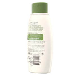 Product label on Aveeno bottle displayed for easy identification