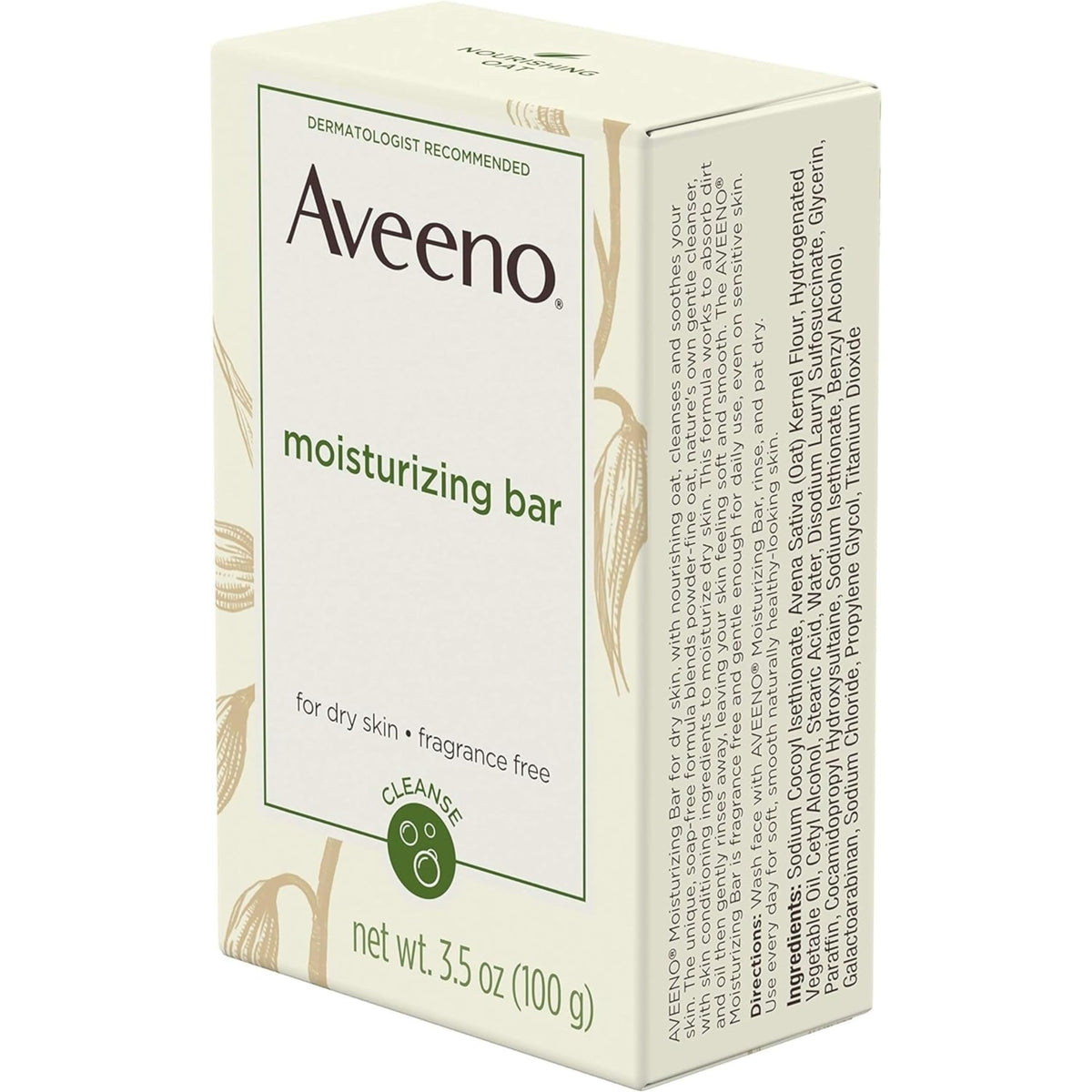 Aveeno Moisturizing Bar in a bathroom setting after washing.
