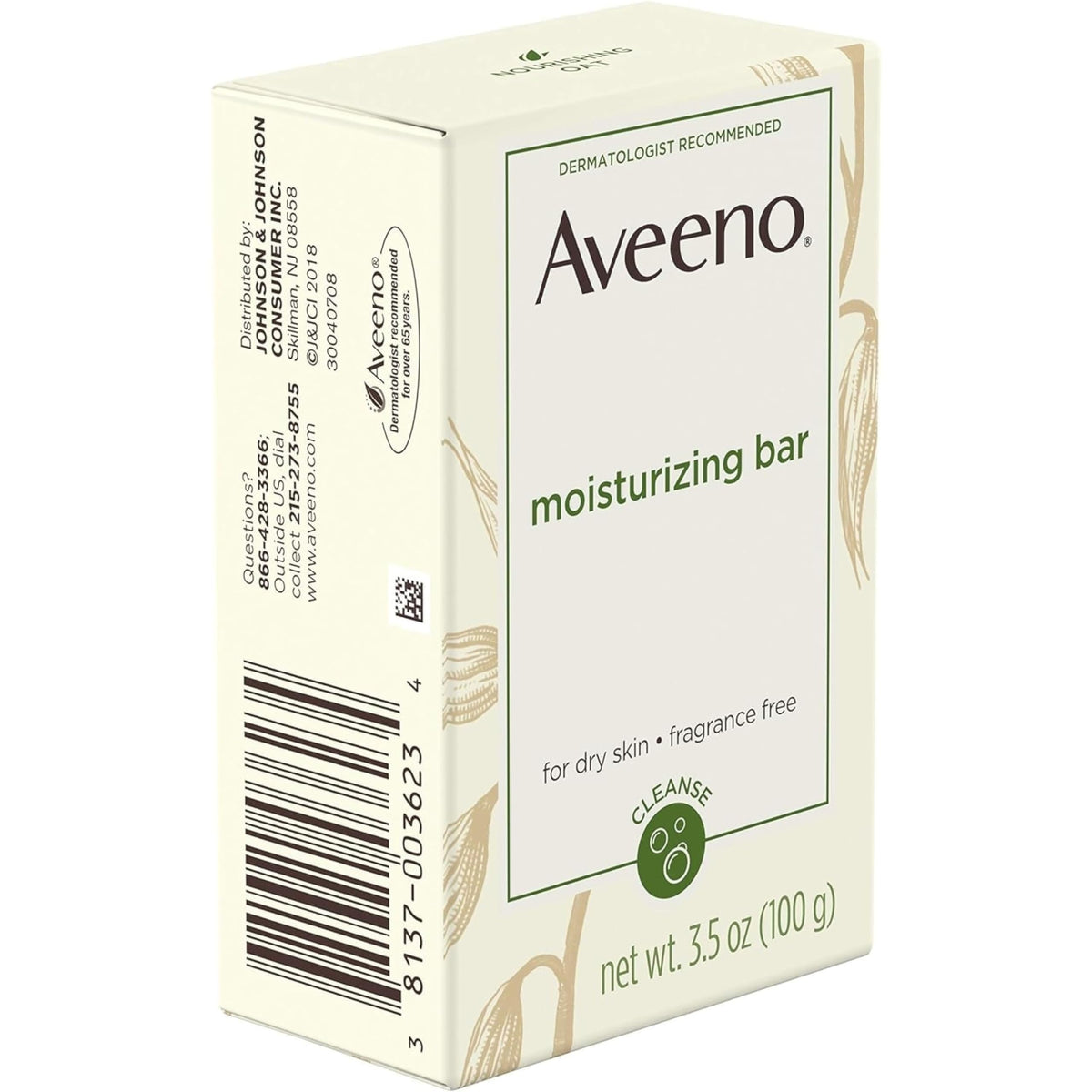 Aveeno Moisturizing Bar pack of six stacked for easy storage.