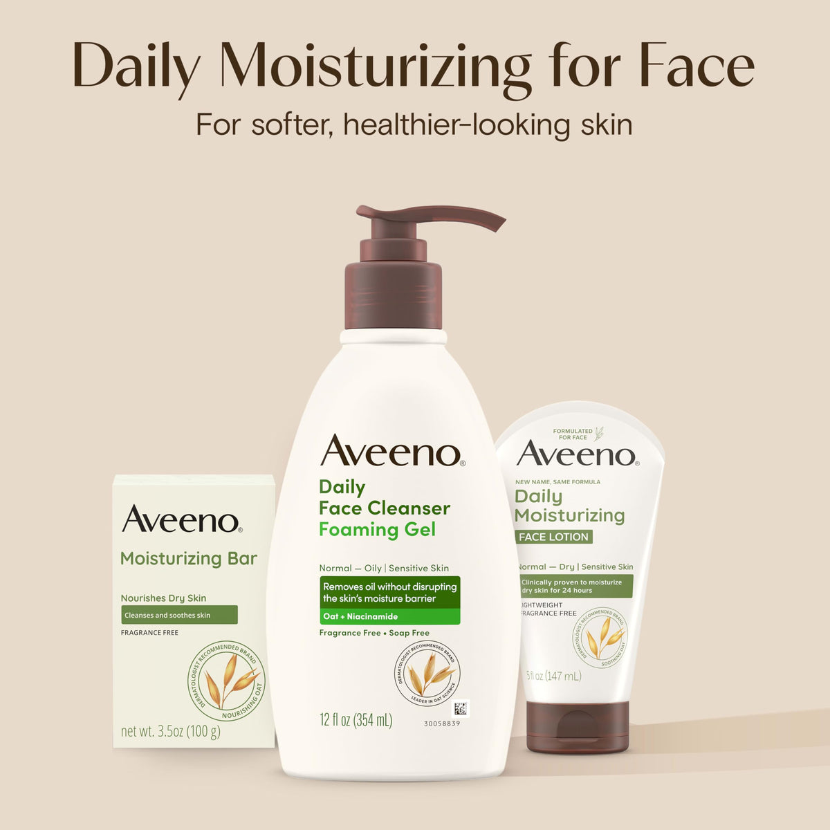 Aveeno non-comedogenic cleansing bar with nourishing oats.