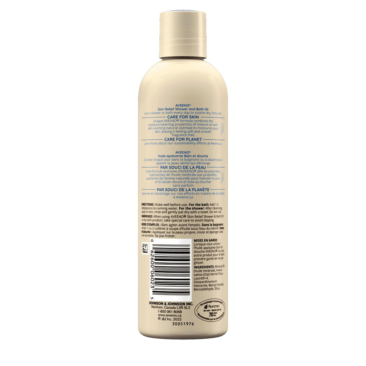 Aveeno Skin Relief Oil 3-pack front view highlighting value and convenience.