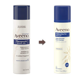 Aveeno Therapeutic Shave Gel demonstrates dry-skin hydration for comfort.